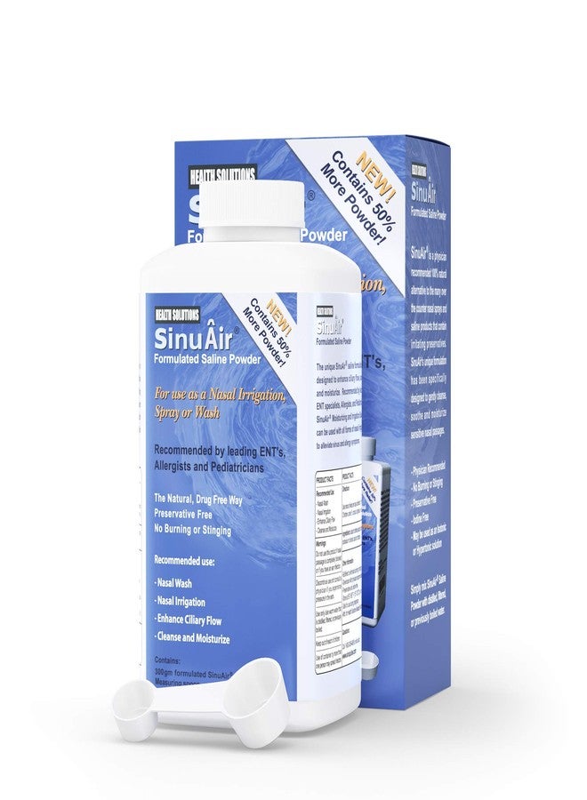 SINU PULSE ELITE SinuPulse Elite SinuAir Sinus Rinse Salt Solution - Saline Powder for SinuPulse System, Neti Pot Flush, Nasal Wash Squeeze Bottle, & Nose Irrigation for Sinuses, 300g - Image 1
